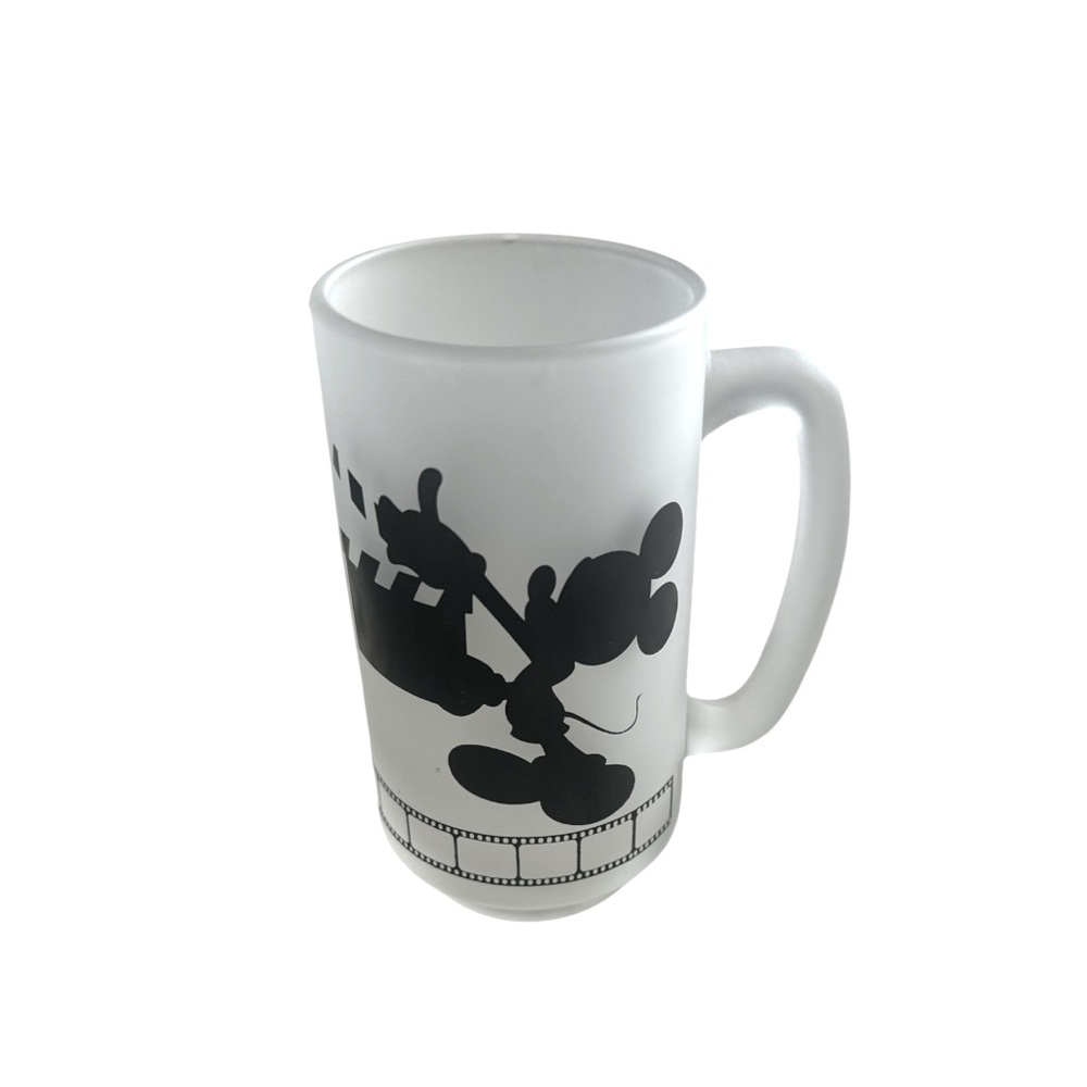 Disney Vintage Retro 1987 Collectible MGM Studios Frosted Mickey Mouse Glass Mug